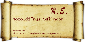 Mozolányi Sándor névjegykártya