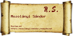 Mozolányi Sándor névjegykártya