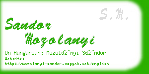 sandor mozolanyi business card